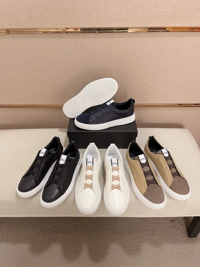 Hugo Boss Logo-Embossed Black Slip-On Lifestyle Sneakers
