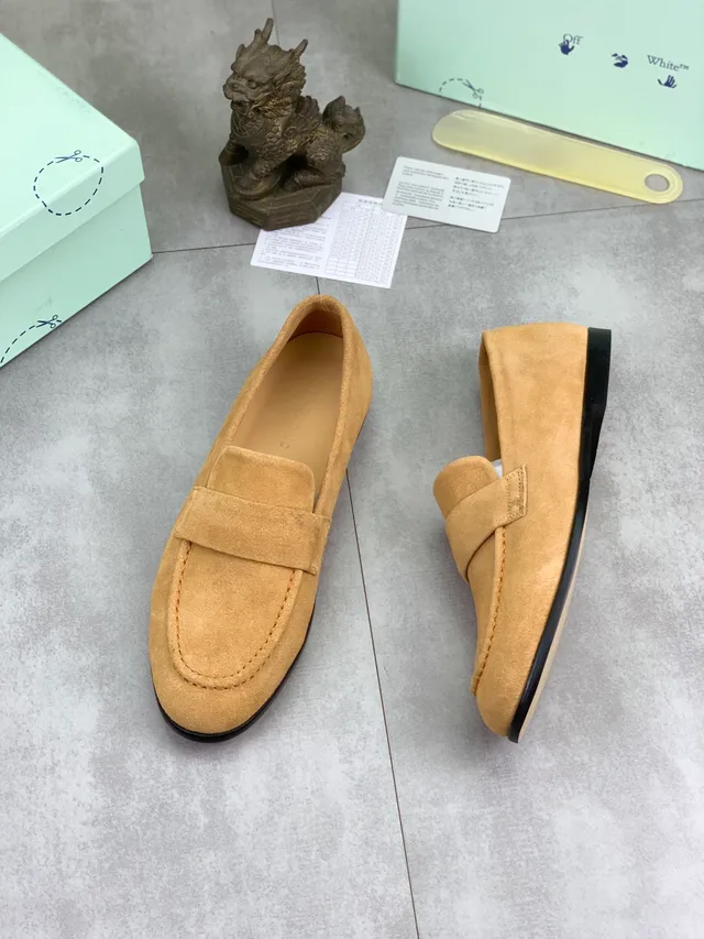 Off-White Penny Loafer Mustard Suede Loafers