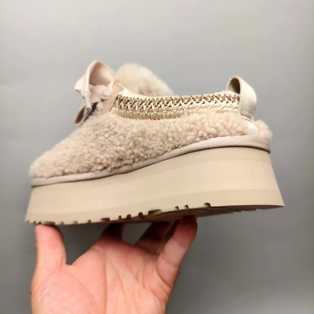 UGG Tasman Beige Shearling Platform Loafer