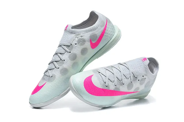 Nike Mercurial White Pink Low-Cut Knit Upper Vibrant Swoosh Accent Indoor Soccer Shoes