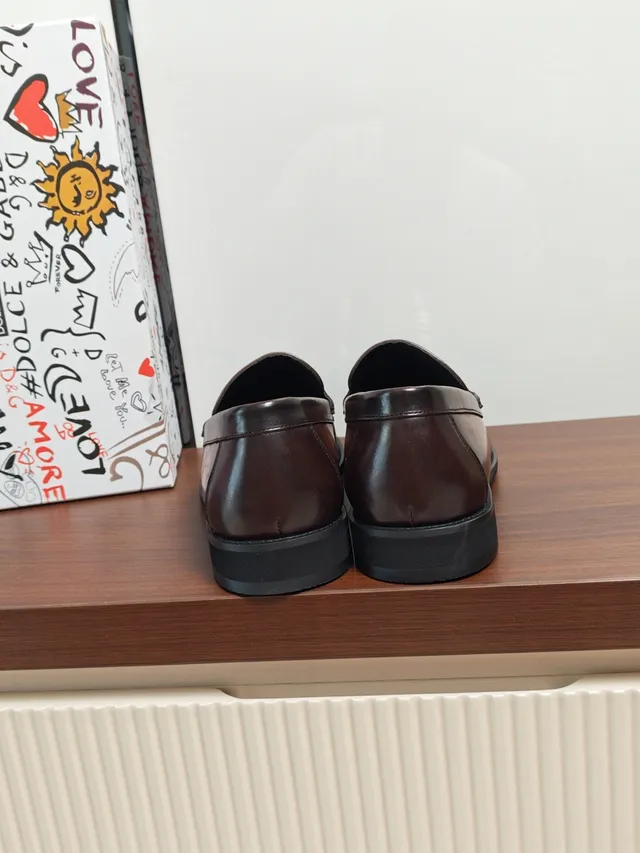 Dolce & Gabbana Brown Leather Penny Loafer
