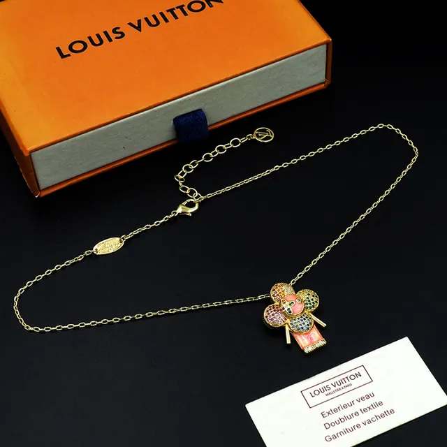 Louis Vuitton Flower Motif Multicolor Crystal Enamel Necklace