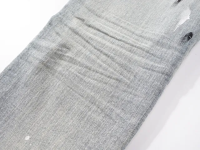 Purple Brand Distressed Paint-Splattered Light-Wash Slim-Fit Jeans