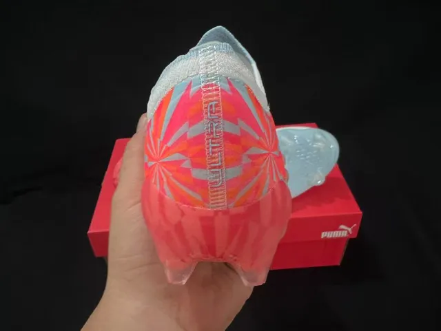Puma Future Z White Multicolor Knit Upper Asymmetric Lacing Firm-Ground Soccer Shoes
