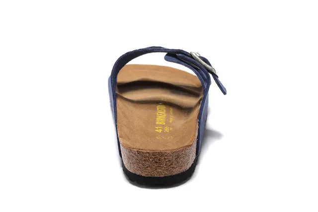 Birkenstock Arizona Navy Suede Double Buckle Casual Sandals