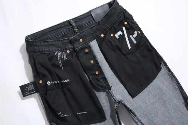 Purple Brand Distressed Slim-Fit Faded Black Jeans