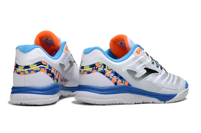 Joma Indoor Soccer Shoes White Blue Low-Top Synthetic Upper Sneakers
