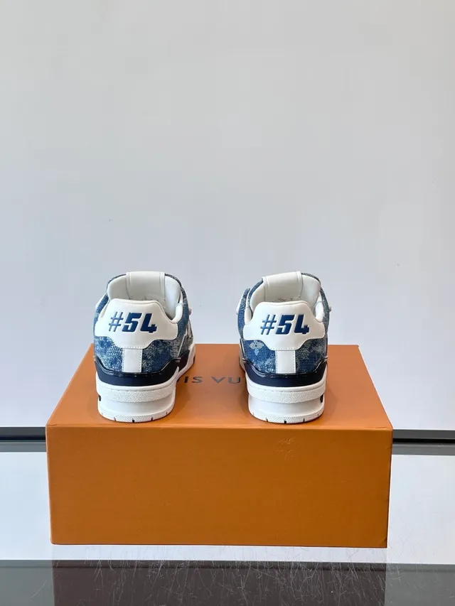 Louis Vuitton LV Trainer Blue White Denim Monogram Upper Chunky Midsole Lifestyle Sneakers