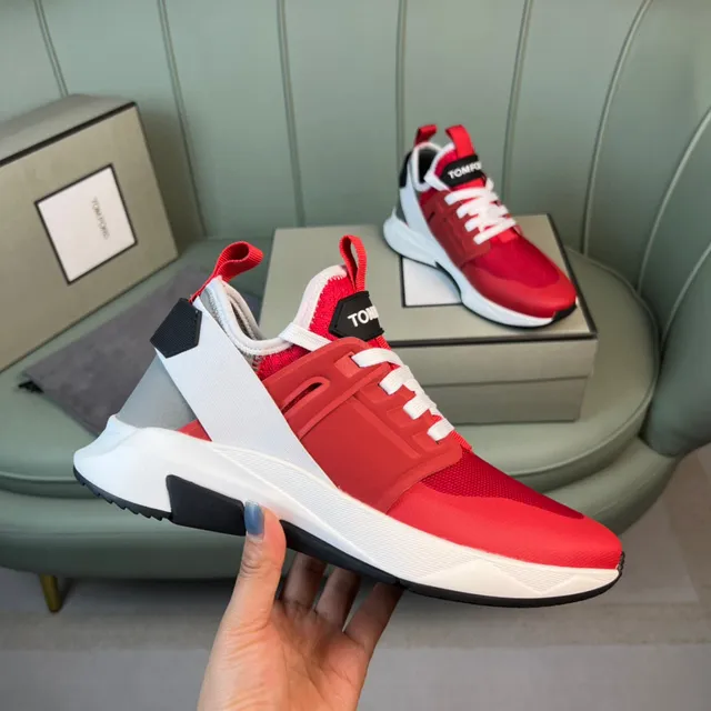 Tom Ford Red and White Lifestyle Sneaker