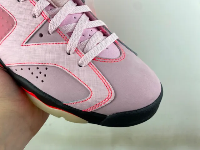 Air Jordan 6 Pink and Red High-Top Basketball Shoes