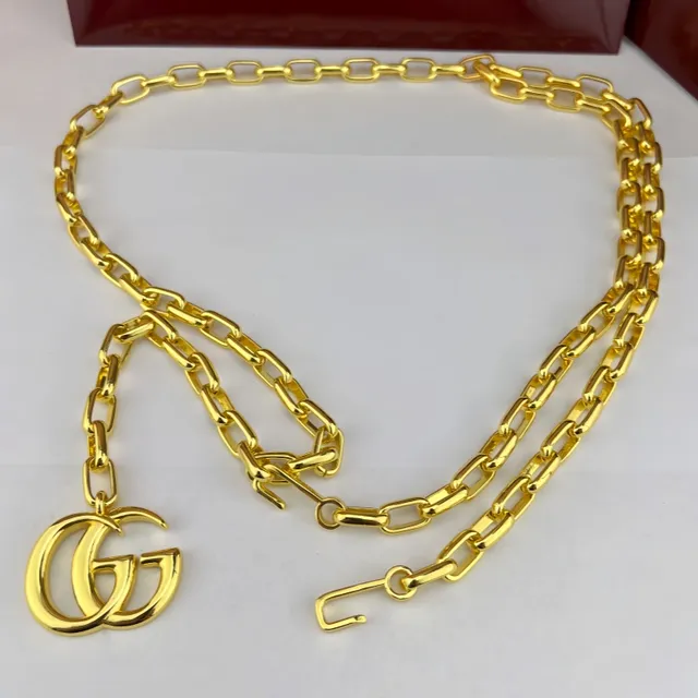 Gucci GG Marmont Gold Curb Chain Interlocking Double-G Pendant Fashion Belt Bag