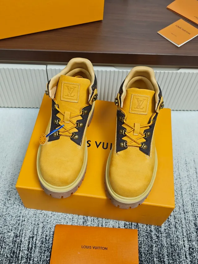 Louis Vuitton Mustard Suede Monogram Work Boot