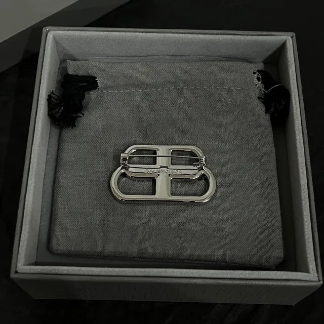 Balenciaga Double-B Pavé Crystal Brooch