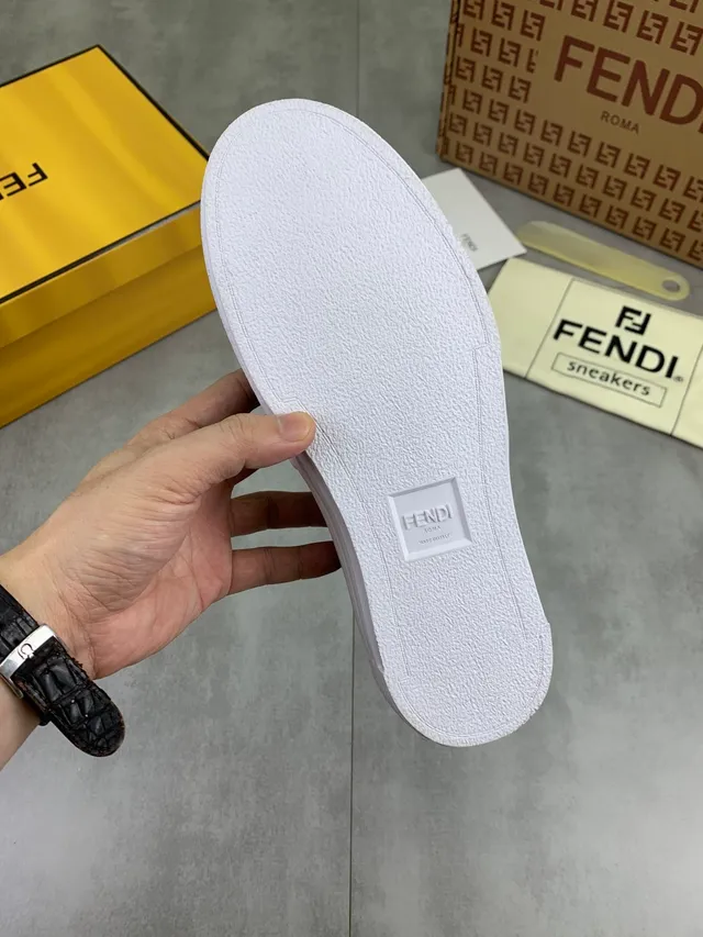 Fendi Monster Sneaker Gray and Yellow Suede Lifestyle Sneakers