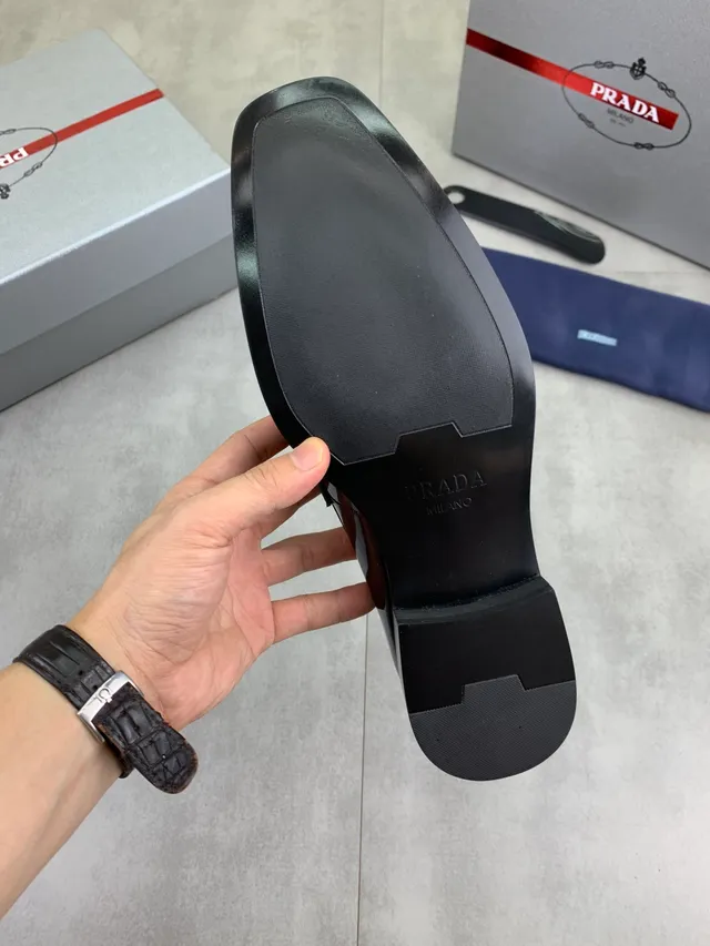 Prada Loafer Glossy Black Patent Leather Square Toe Loafers