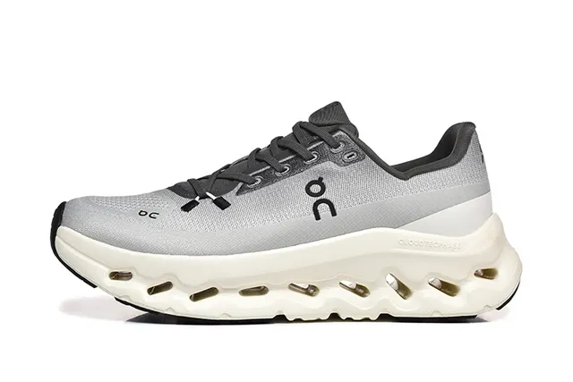 On Cloudmonster Gray and Black Running Shoes