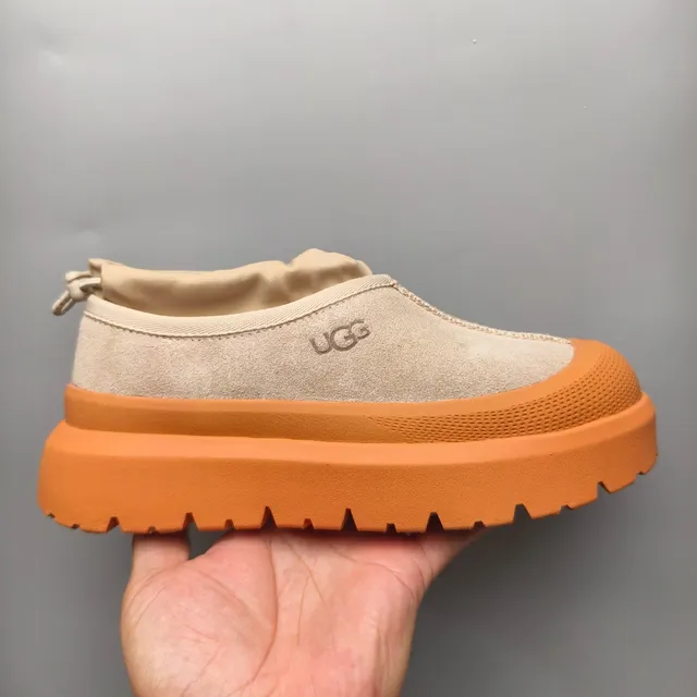 UGG Tasman Beige and Orange Platform Slip-On Sneakers