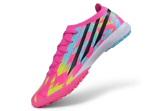 Adidas X Pink Multicolor Low-Cut Synthetic Upper Vibrant Graphic Print Turf Soccer Shoes