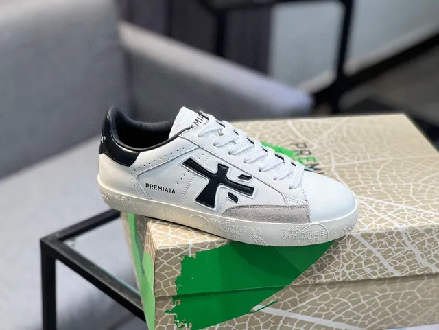 Premiata Riviera White Black Gray Lifestyle Sneakers