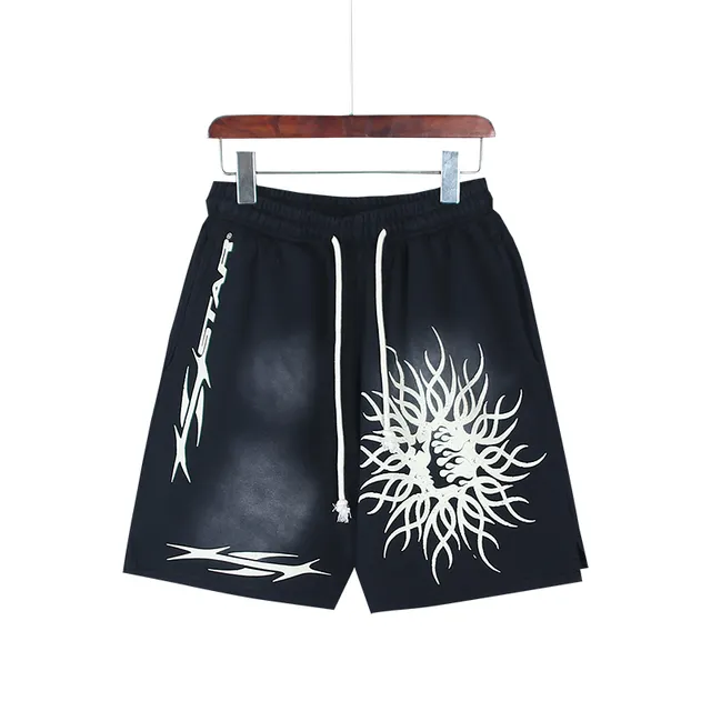 Navy Graphic-Print Elastic-Waist Drawstring Shorts