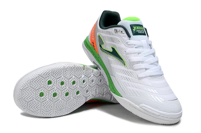 Joma Indoor Soccer Shoes White Blue Low-Top Synthetic Upper Sneakers