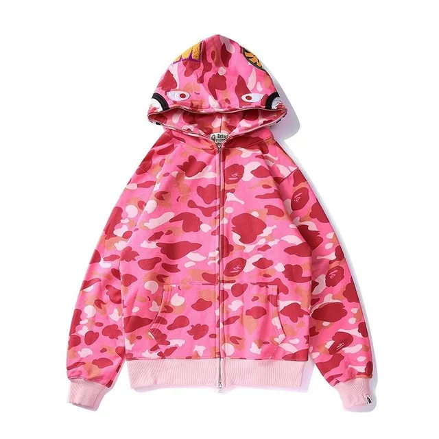 A Bathing Ape ABC Camo Shark Multicolor Full-Zip Front Camouflage Print Hoodie