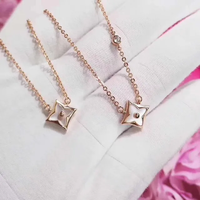 Céline Triomphe Floral Mother-of-Pearl Pendant Necklace