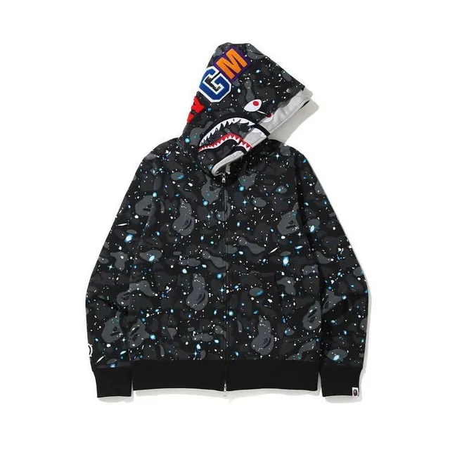 A Bathing Ape Shark Black Multicolor Full-Zip Hood Hoodie