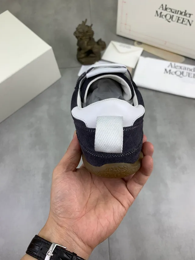 Alexander McQueen Oversized Sneaker Navy Suede Lifestyle Sneakers