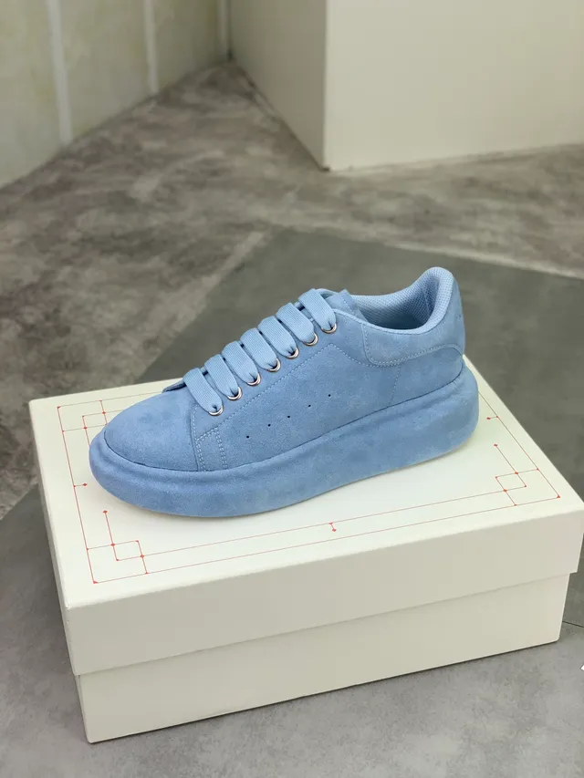 Alexander McQueen Oversized Sneaker Light Blue Suede Lifestyle Sneakers