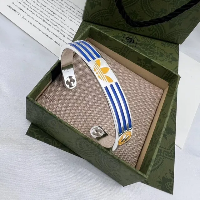 Adidas Trefoil Enamel Stripe Cuff Bracelets