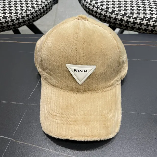 Beige Plush Corduroy Ear-Warming Headband Hat