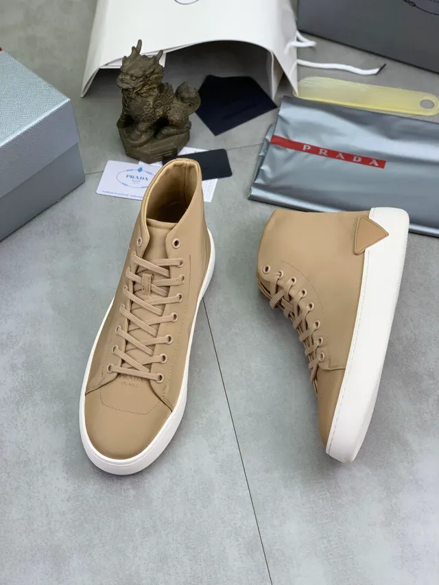 Prada High-Top Beige Lifestyle Sneakers