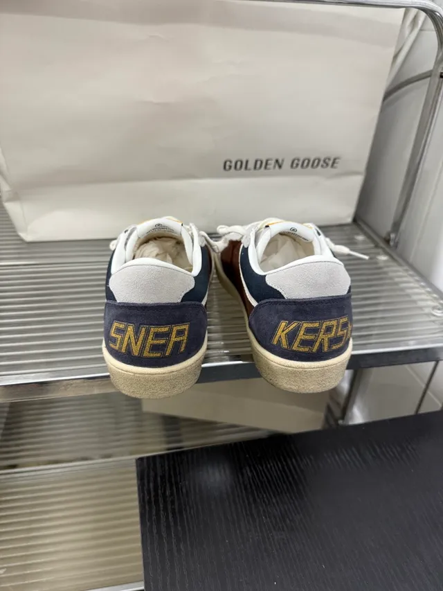 Golden Goose Ball Star Gray Navy Brown Suede Lifestyle Sneakers