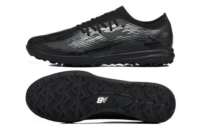 New Balance Black Monochrome Glossy Embossed Upper Turf Soccer Shoes