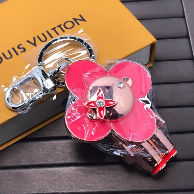 Louis Vuitton Flower Charm Pink Gold Enamel Metal Crossbody Bag