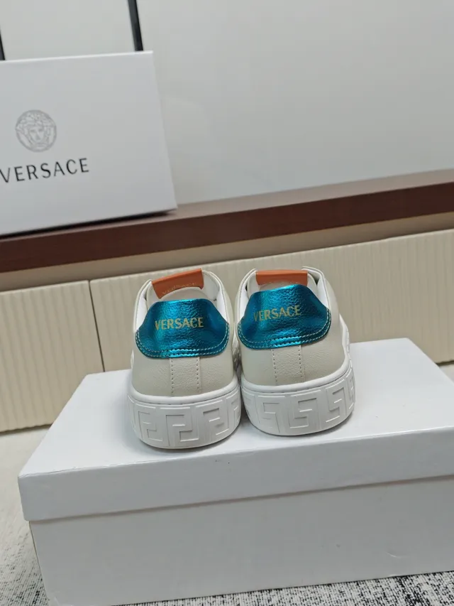 Versace Odissea Greek Key Leather Lifestyle Sneakers