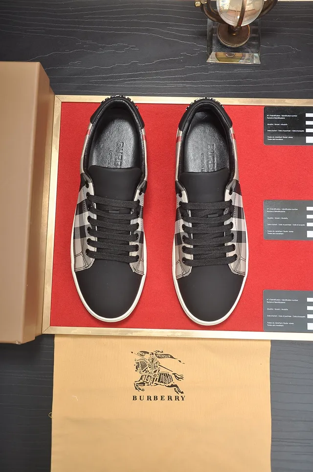Burberry Check-Print Black and Beige Lifestyle Sneakers