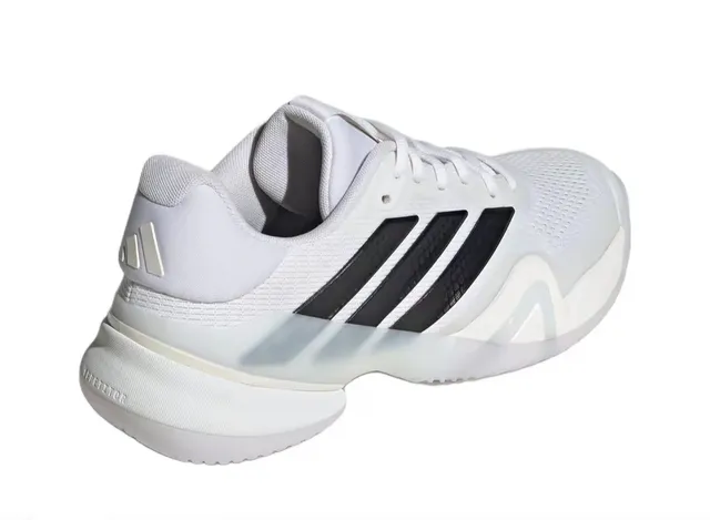 Adidas White and Black Three-Stripe Performance Sneaker