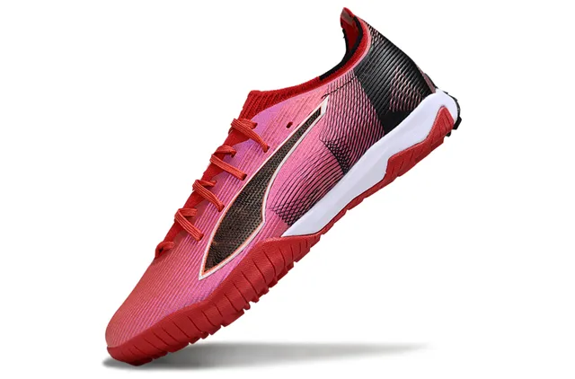 Puma Future Z Pink Red Low-Profile Textured Synthetic Upper Turf Soccer Shoes