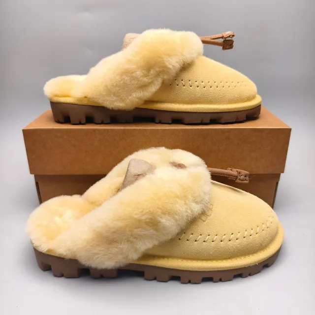 UGG Tasman Beige Shearling-Lined Suede Slippers
