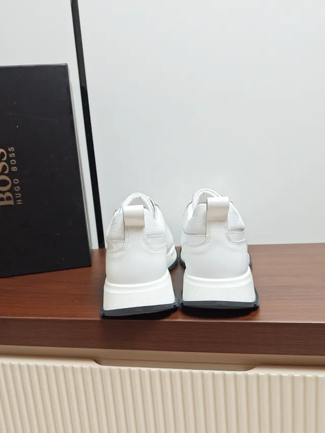 Hugo Boss White Slip-On Leather Lifestyle Sneakers