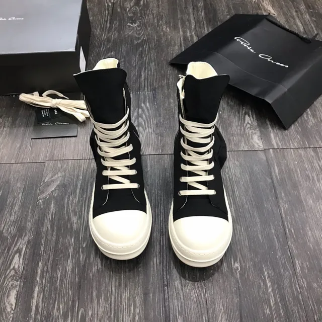 Rick Owens DRKSHDW High-Top Sneaker Black and White Lifestyle Sneakers