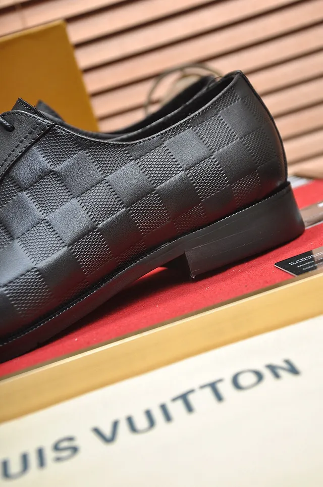 Black Checkered Embossed Leather Full Perforations Brogue