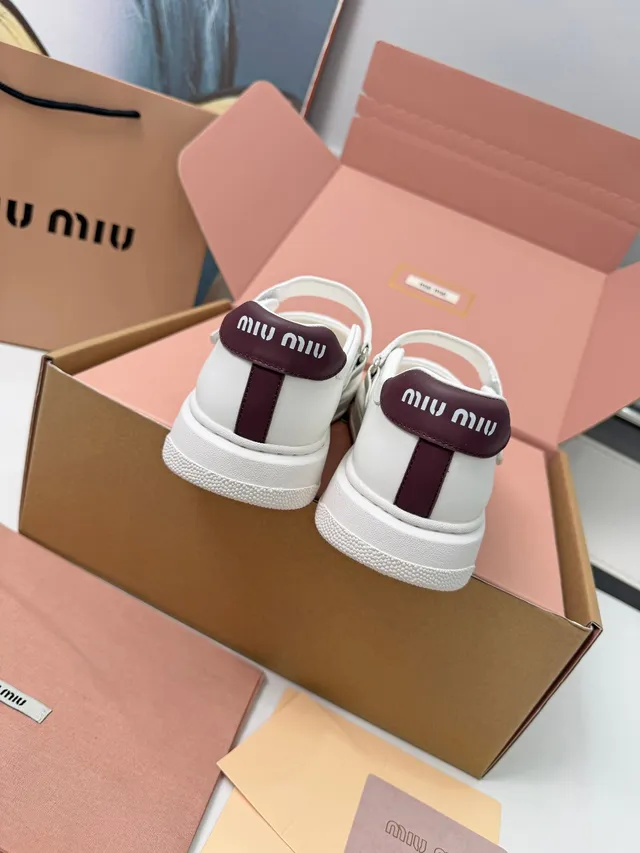 Miu Miu Arcadie White Leather Mary Jane Shoes