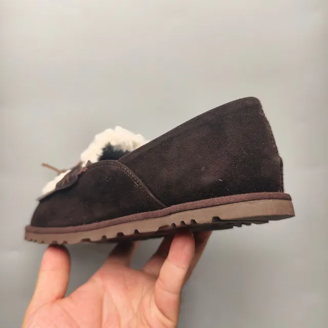 UGG Tasman Brown Suede Shearling-Lined Loafer
