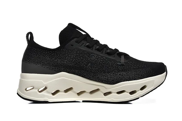On Cloudmonster Black and Off-White Running Shoes