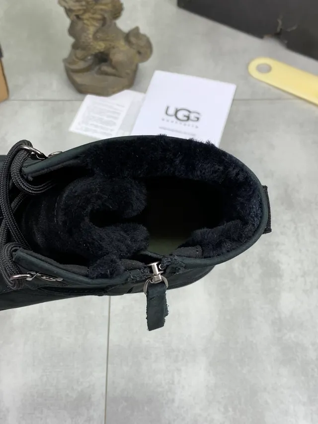 UGG Tasman Charcoal Suede Shearling-Lined Snow Boots