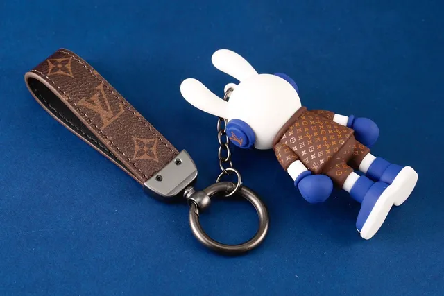 Louis Vuitton Brown Multicolor Monogram Leather Strap Vinyl Figurine Charm Phone Case