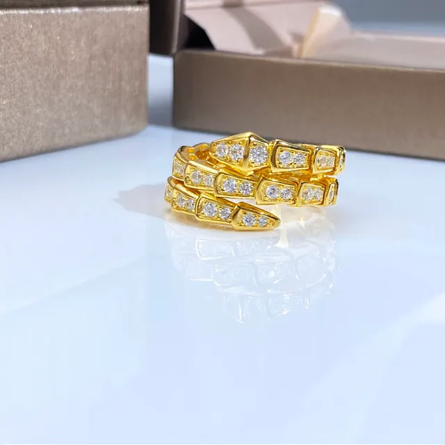 Bvlgari Gold White Multi-Row Coiled Pavé-Set Ring